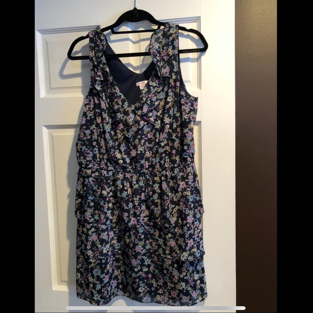 Navy Dress w/Flowers